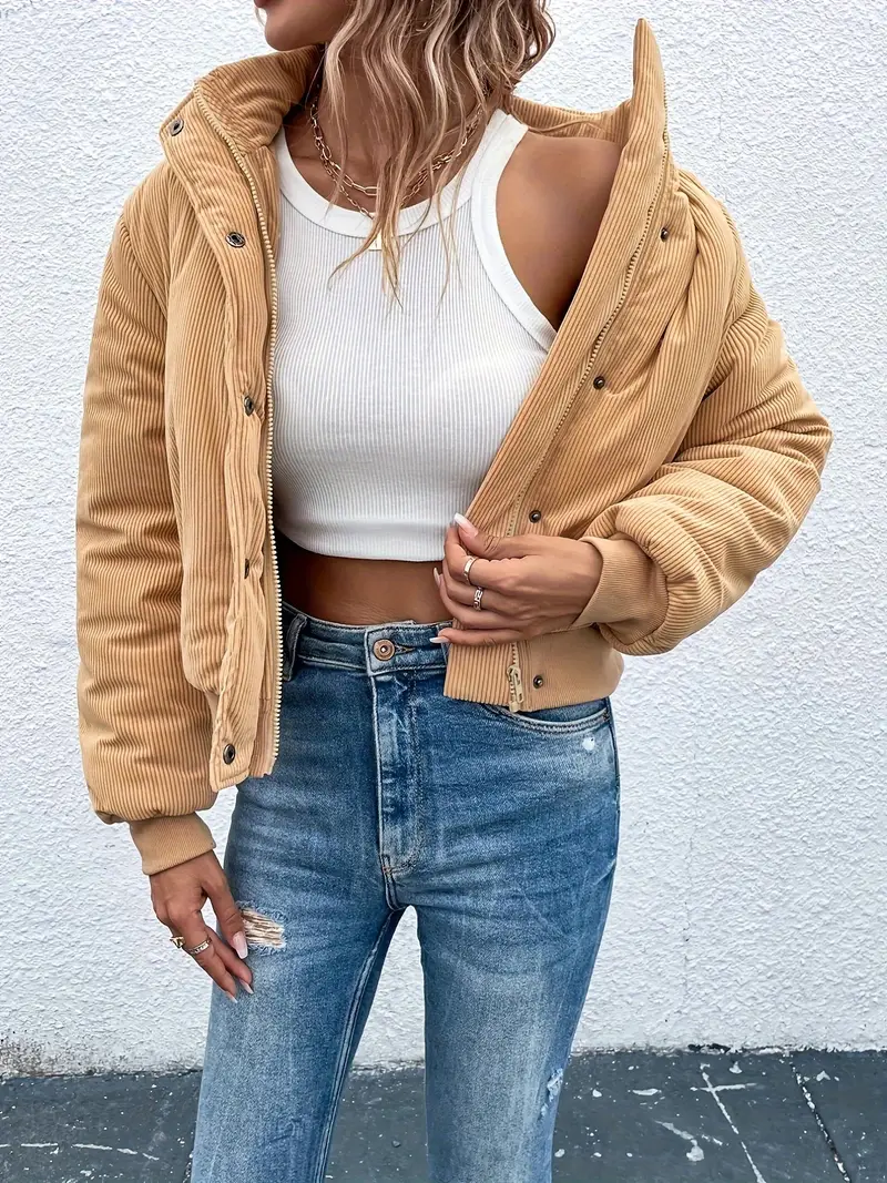 Nord Taschen | Cordjacke mit Reißverschluss und Knopfverschluss