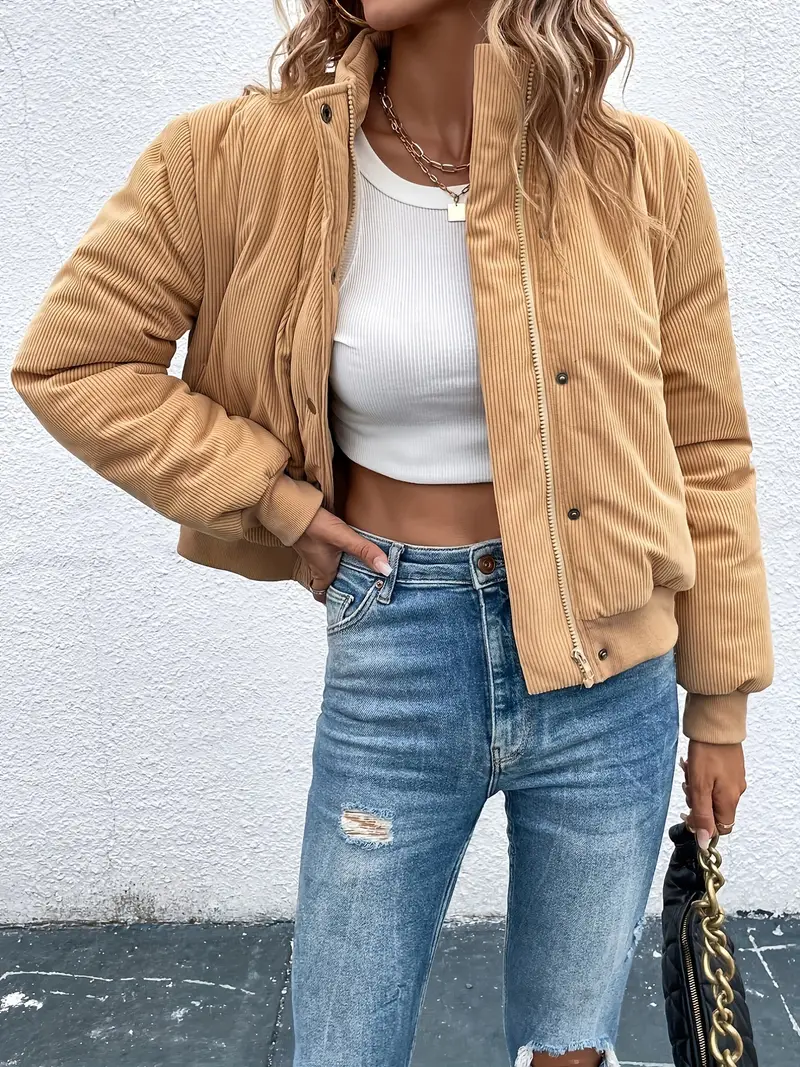 Nord Taschen | Cordjacke mit Reißverschluss und Knopfverschluss