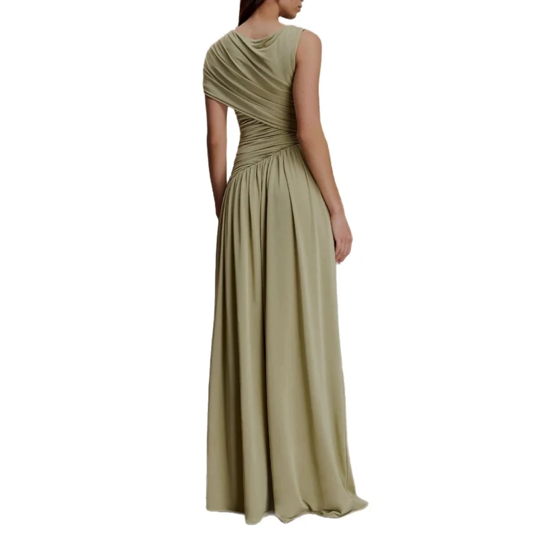 Damen Elegantes Abendkleid mit asymmetrischen Rüschendetails