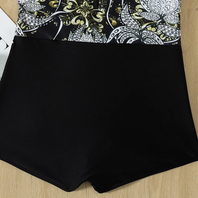 Damen Kurzarm Badeanzug Nord Taschen