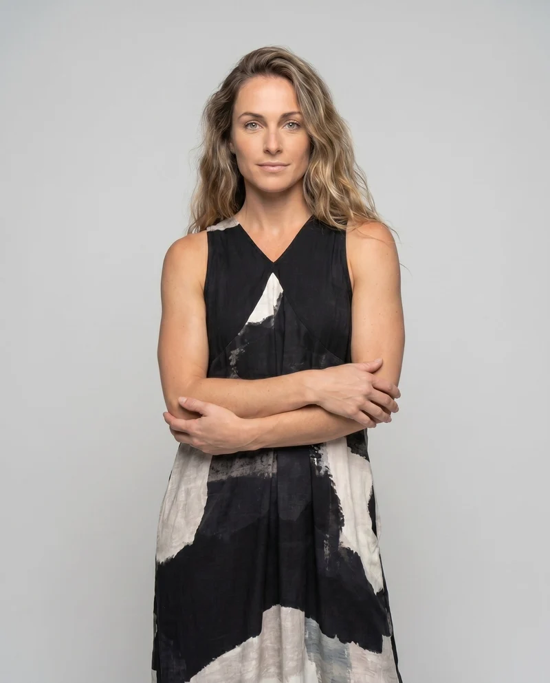 Damen Maxikleid mit stilvollem grafischen Muster und leichtem Stoff