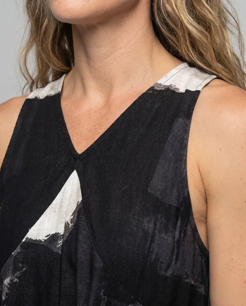 Damen Maxikleid mit stilvollem grafischen Muster und leichtem Stoff