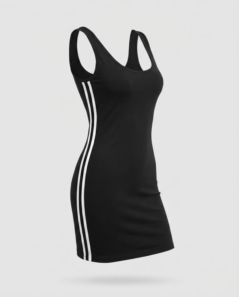 Damen Minikleid Kontraststreifen Stretch-Qualität Figurbetont