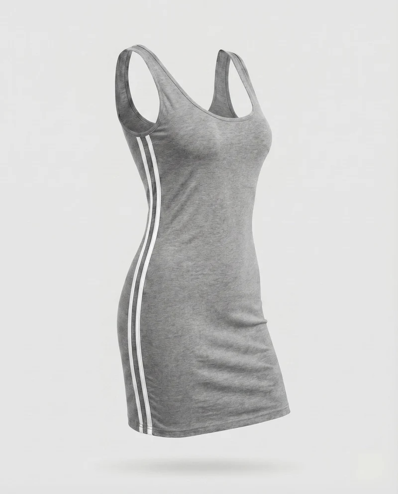 Damen Minikleid Kontraststreifen Stretch-Qualität Figurbetont
