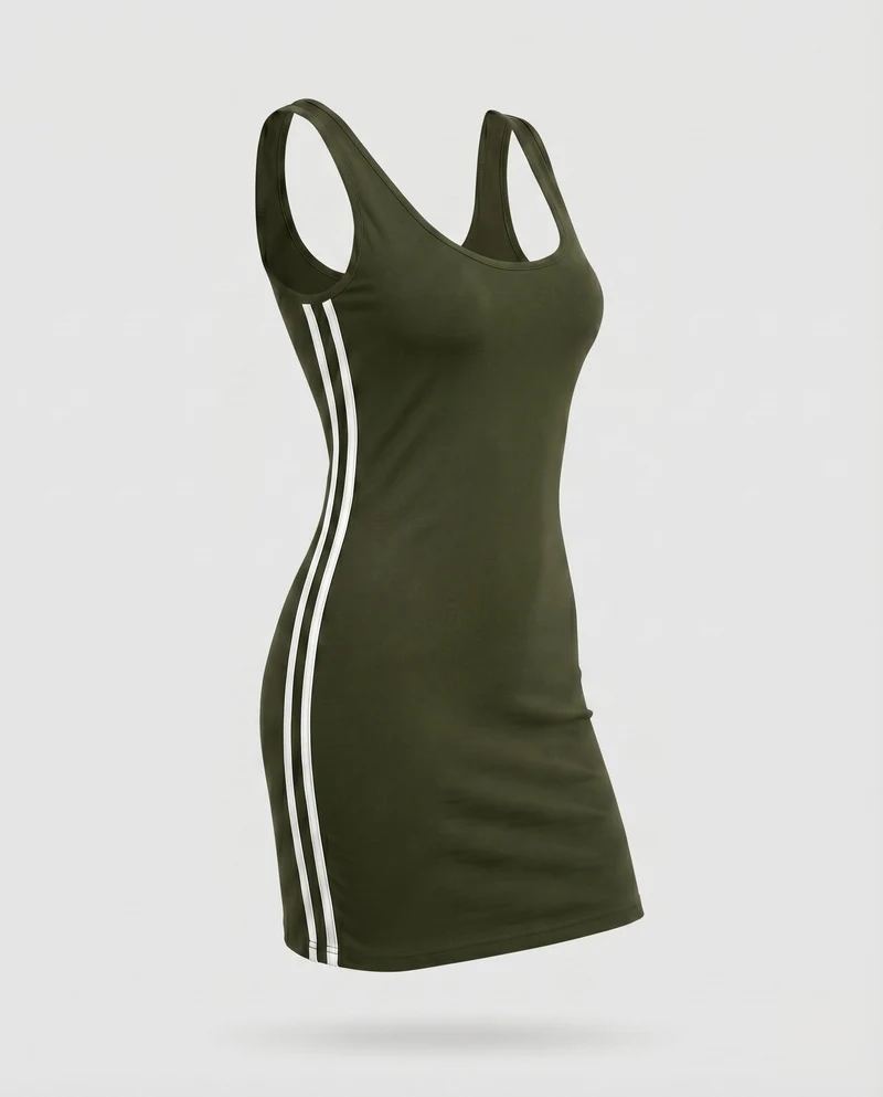 Damen Minikleid Kontraststreifen Stretch-Qualität Figurbetont