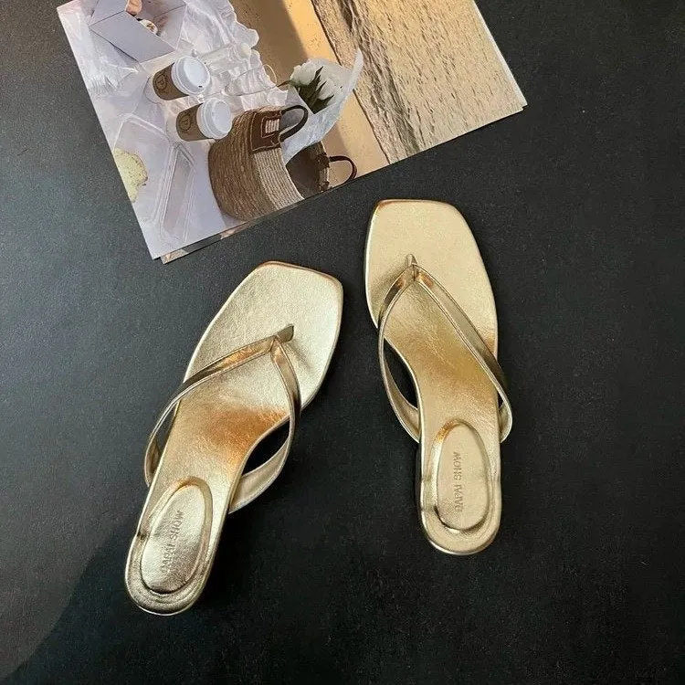 Damen modische Flip-Flops mit elegantem Absatz und komfortablem Fußbett Nord Taschen