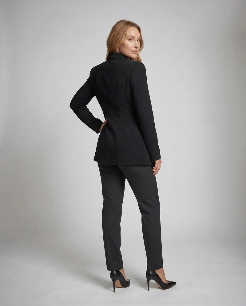Damen Asymmetrischer Longblazer Ein-Knopf-Verschluss