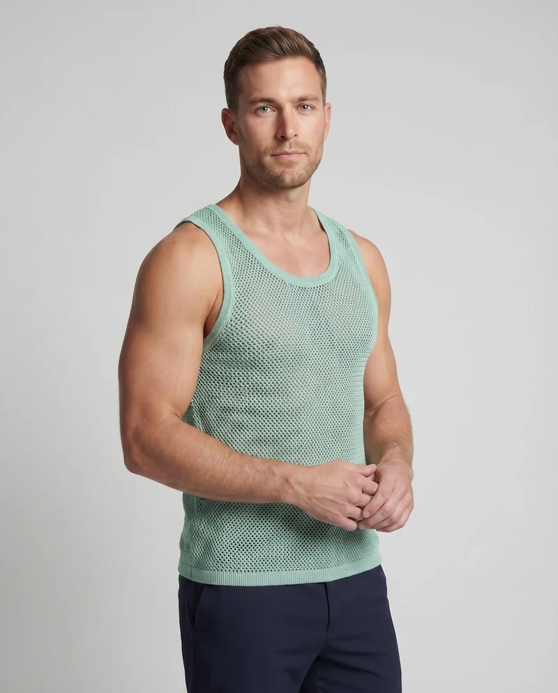 Herren Modische Gehäkeltes Design Strick Strick-Tanktop