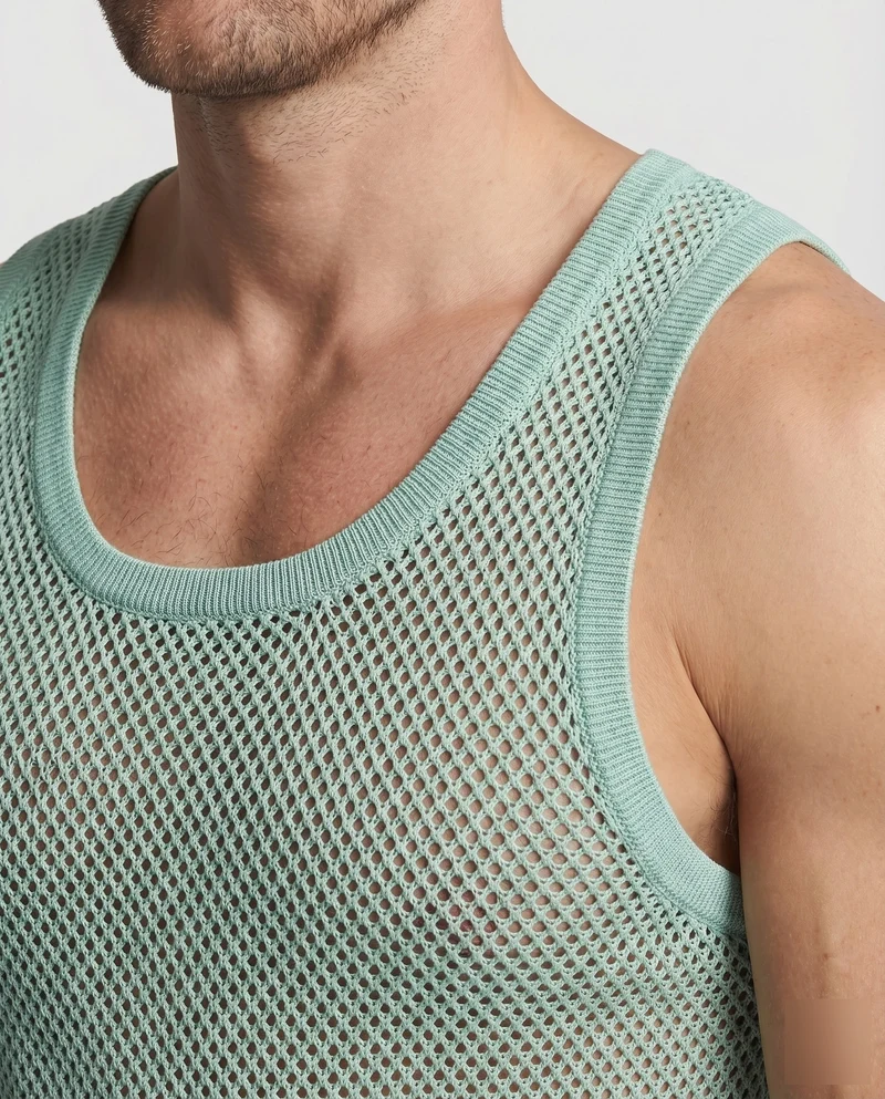Herren Modische Gehäkeltes Design Strick Strick-Tanktop