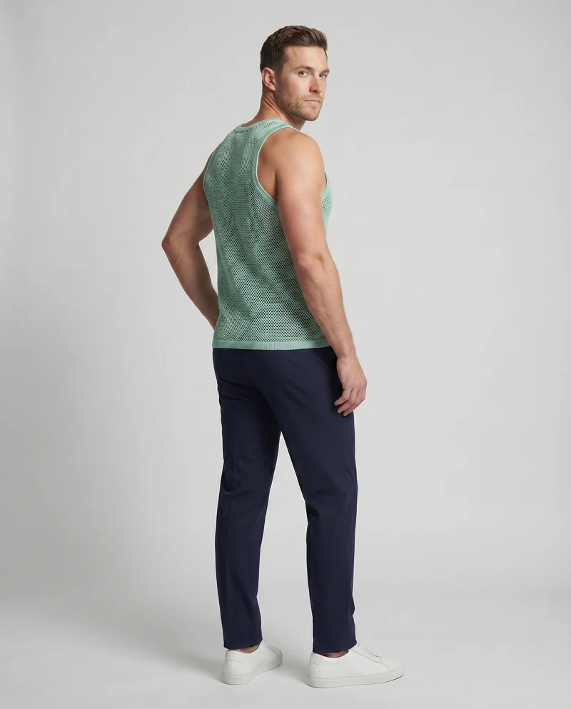 Herren Modische Gehäkeltes Design Strick Strick-Tanktop