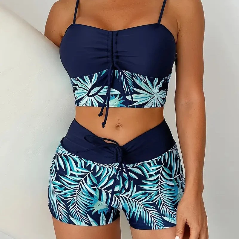 Damen Sportliches Bikini-Top mit Shorts