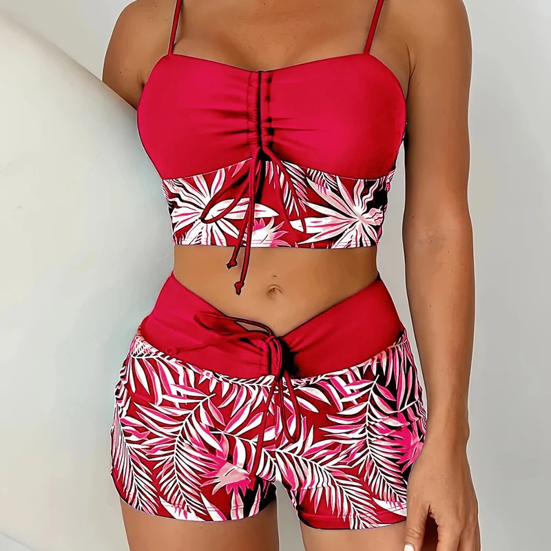 Damen Sportliches Bikini-Top mit Shorts