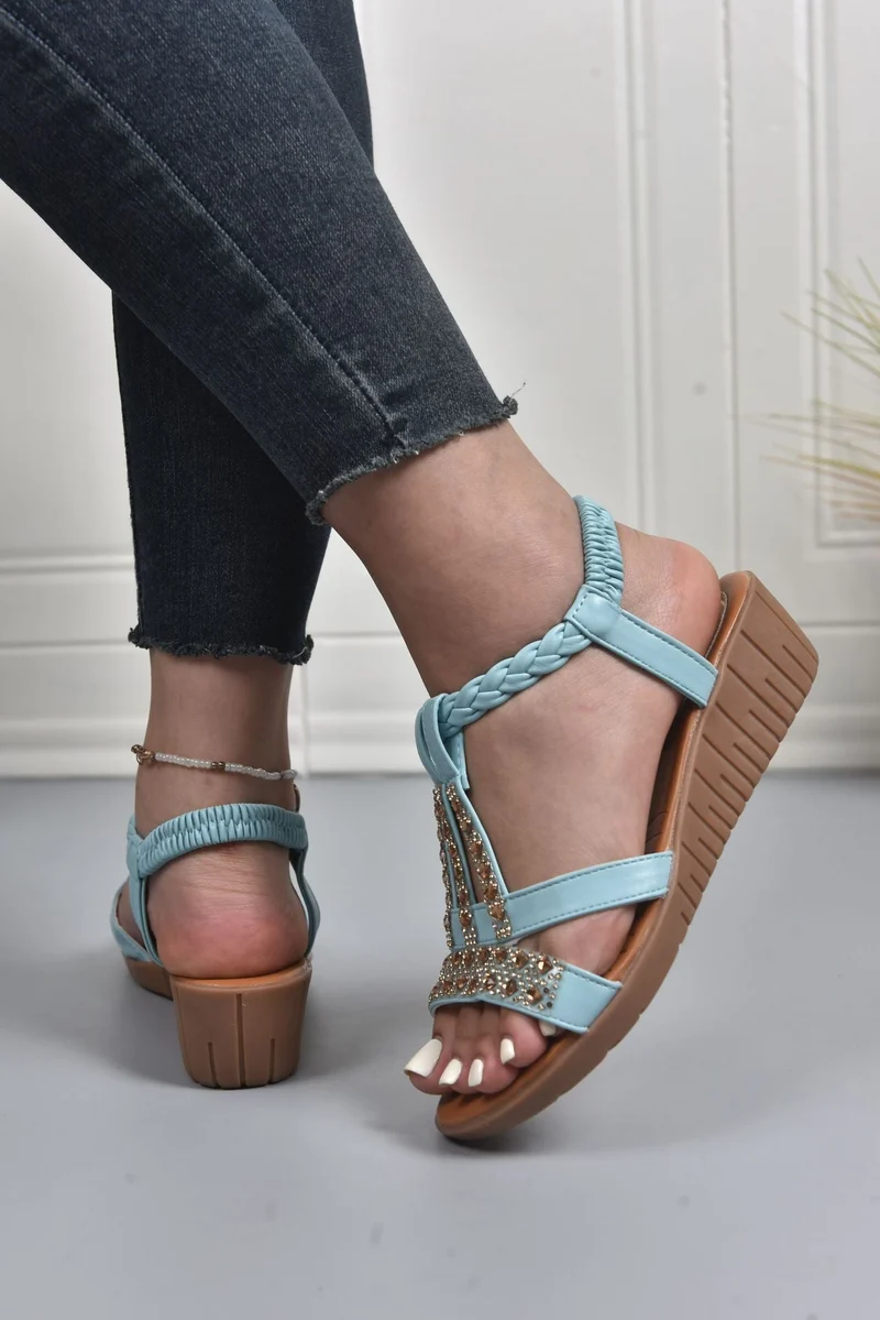 Damen Elegante Sandalen mit modischen Glitzer- und Blumenapplikationen