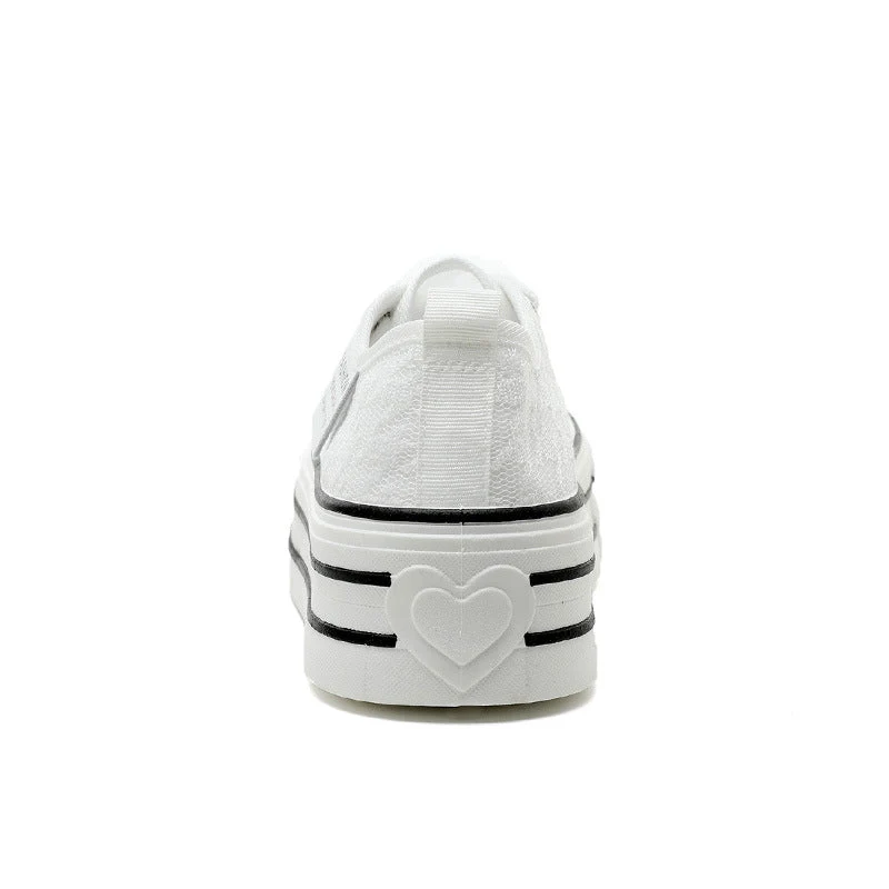 Damen Plateau-Sneaker mit modischem Textil-Obermaterial und rutschfester Sohle