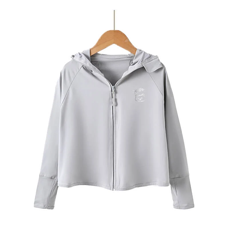 Unisex nan atmungsaktive Kinder-UV-Schutzjacke mit A-Linien-Schnitt, Kapuze und Daumenlöchern Nord Taschen