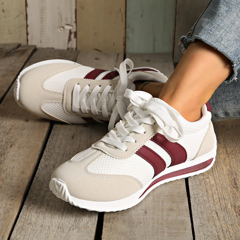 Damen Fitness Sneakers mit atmungsaktivem Mesh-Obermaterial und bequemer Dämpfung