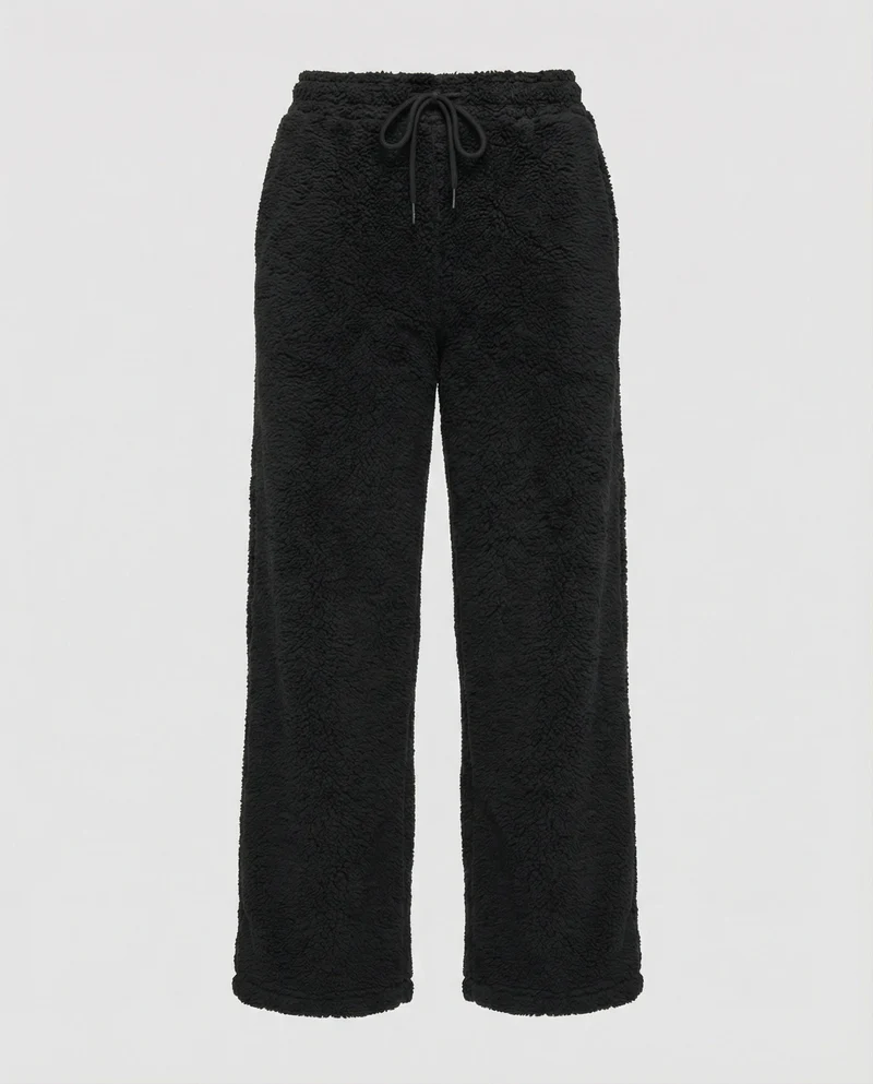 Damen kuschelige Fleece-Hose mit weitem Schnitt