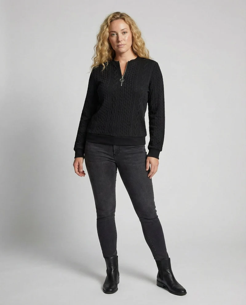 Weicher Casual-Pullover Mit Textur Für Damen