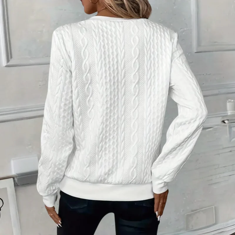 Weicher Casual-Pullover Mit Textur Für Damen