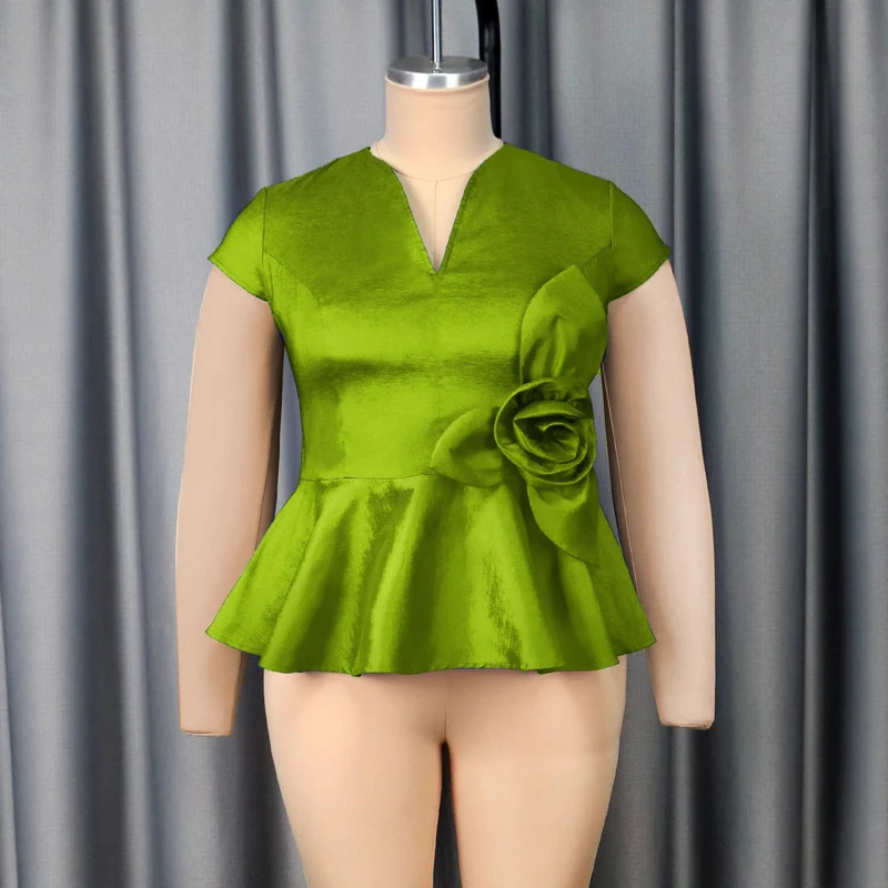 Damen elegantes Peplum-Oberteil mit floralem Detail Nord Taschen