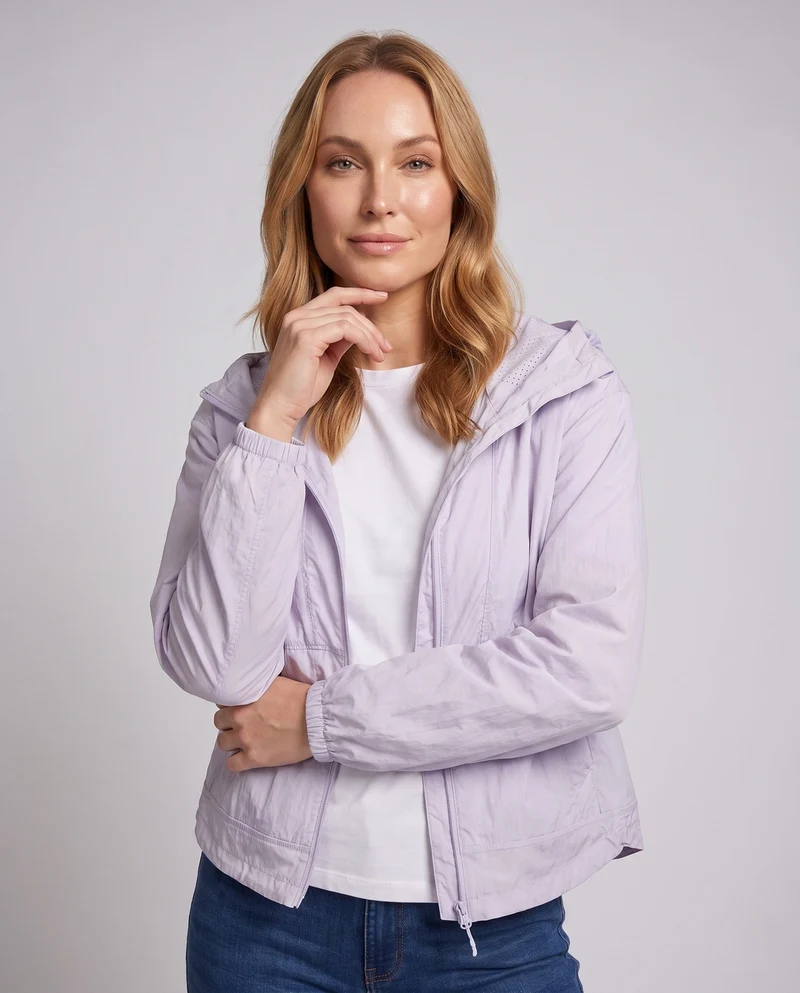 Damen nan ultraleichte packbare Windbreakerjacke mit Kapuze und Netzfutter Nord Taschen