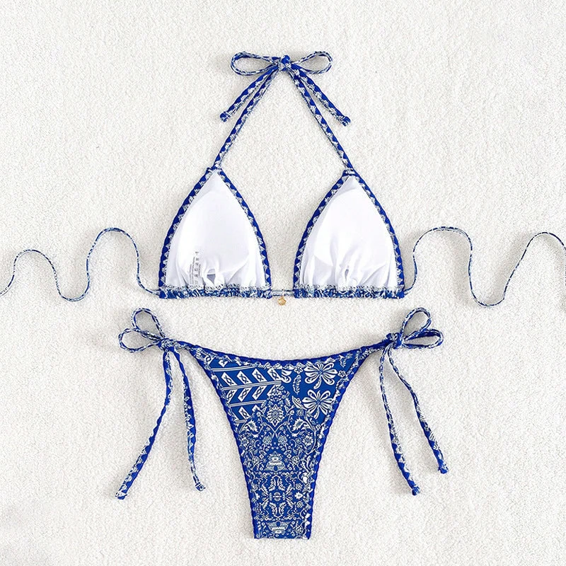 Damen Triangel-Bikini mit floralem Muster Nord Taschen