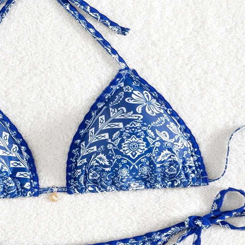 Damen Triangel-Bikini mit floralem Muster Nord Taschen