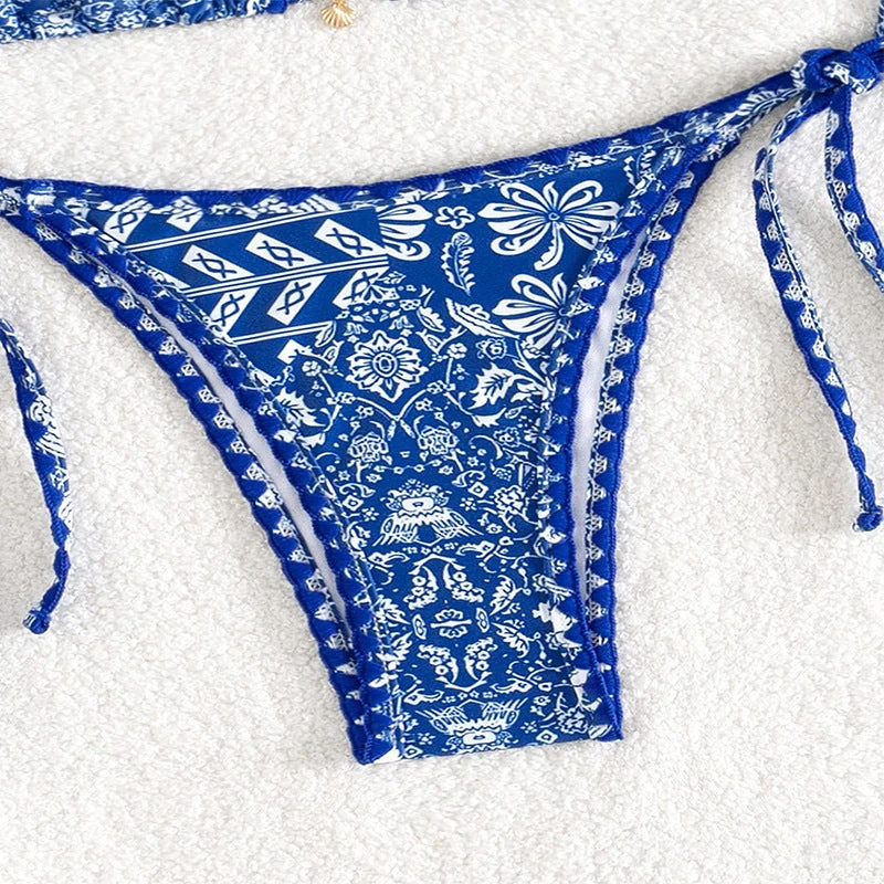 Damen Triangel-Bikini mit floralem Muster Nord Taschen