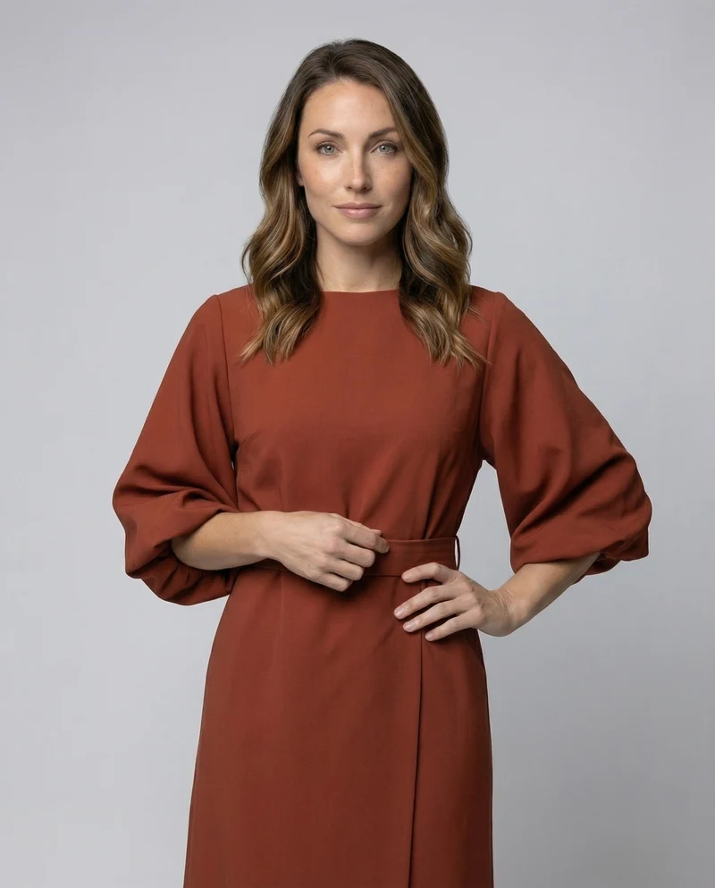 Damen Architektonische Kimonoärmel Maxikleid