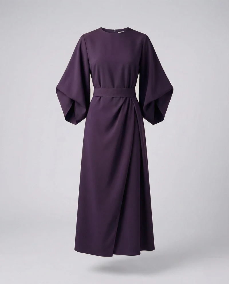 Damen Architektonische Kimonoärmel Maxikleid