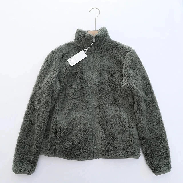 Weiche Sherpa Zip Up Hohe Kragenjacke, Fleeceweste
