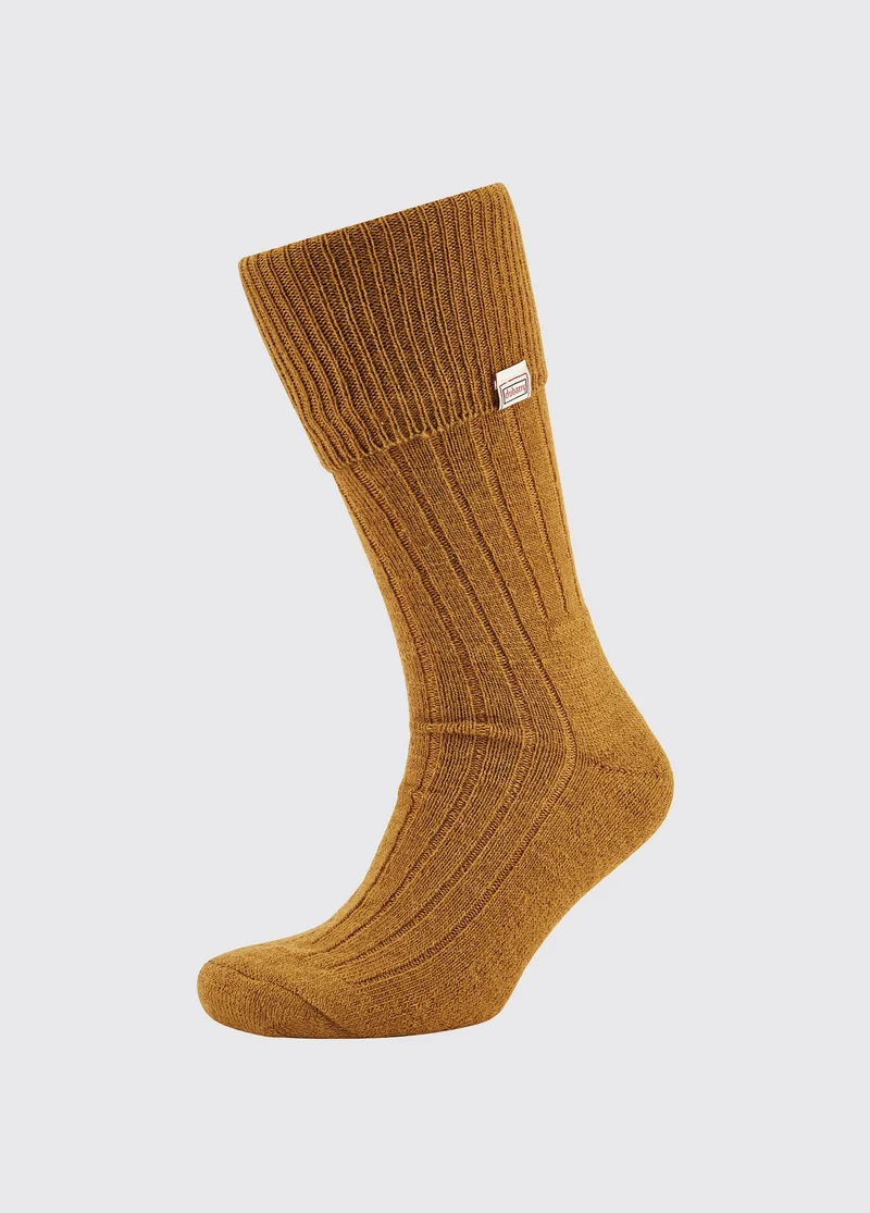 Alpaka knielange Socken - Mustard