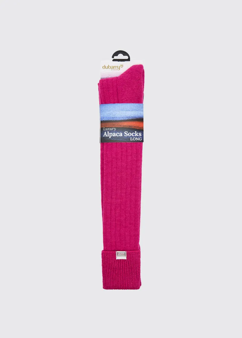 Alpaka knielange Socken - Pink