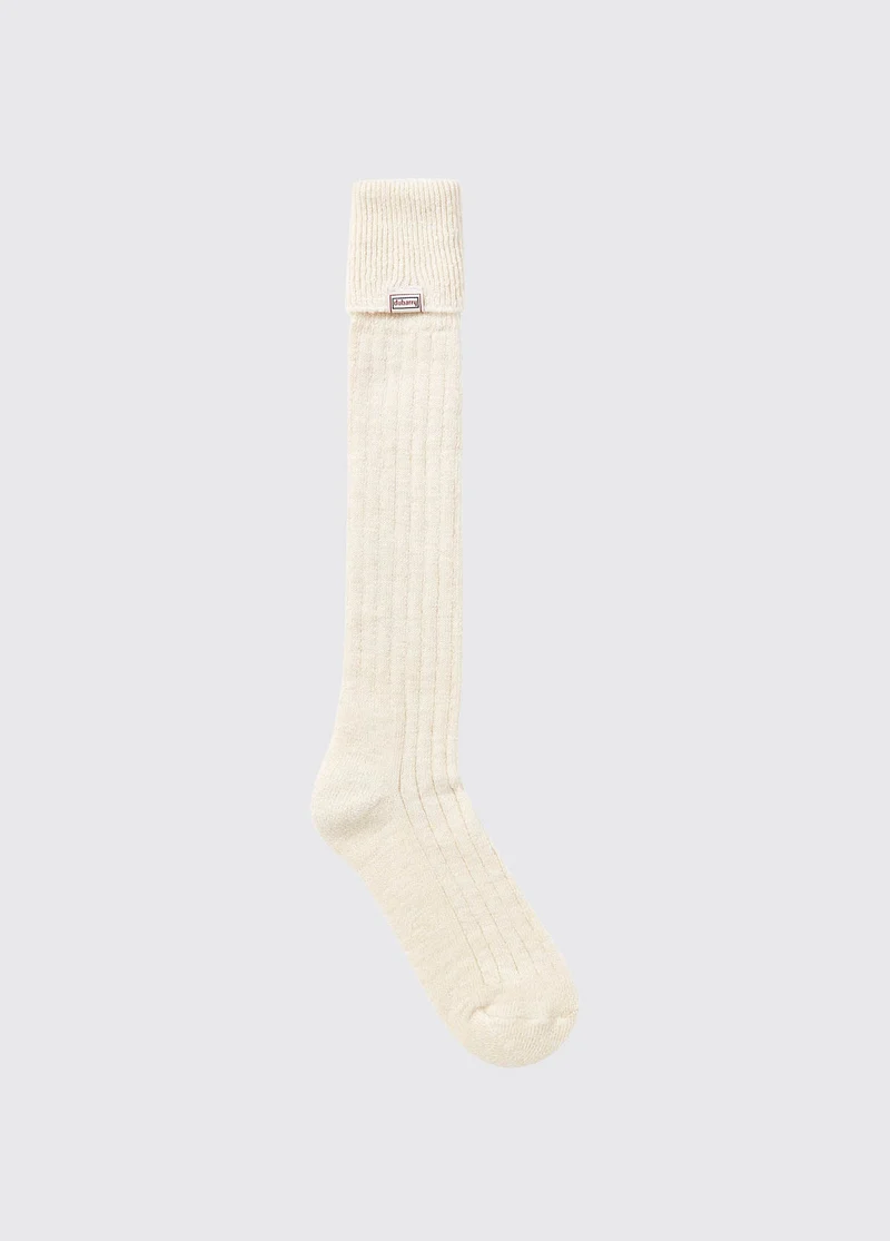 Alpaka knielange Socken - Cream