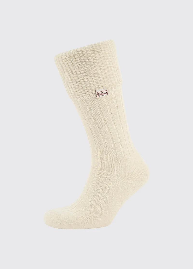 Alpaka knielange Socken - Cream