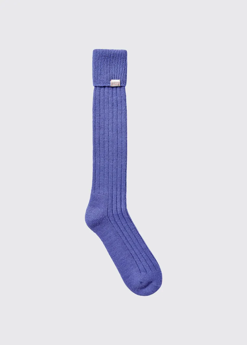 Alpaka knielange Socken - Sky