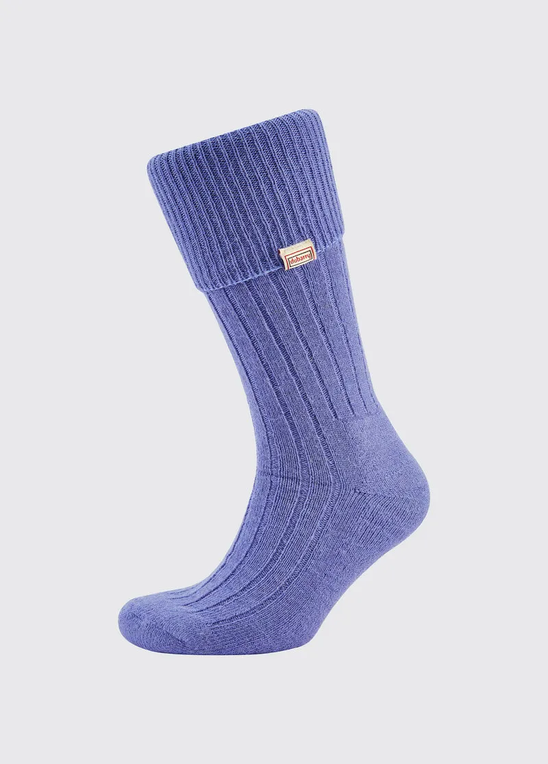 Alpaka knielange Socken - Sky