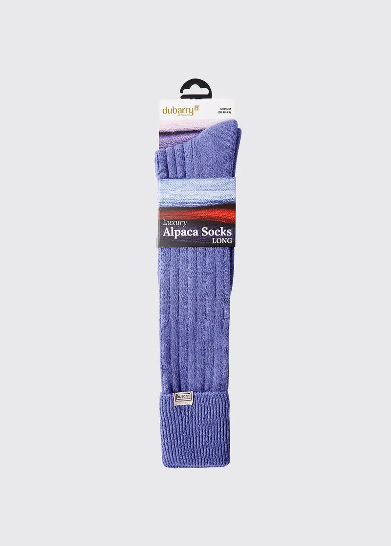 Alpaka knielange Socken - Sky