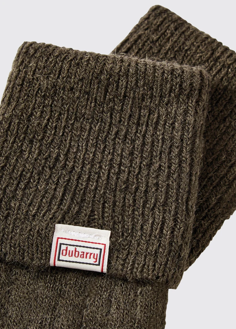 Alpaka knielange Socken - Olive