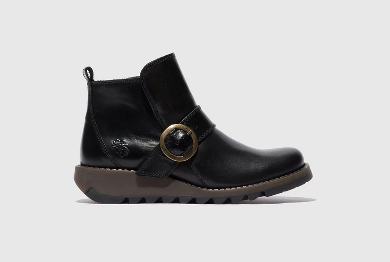 Fly London Damen SIAS812FLY Lederstiefelette - Schwarz