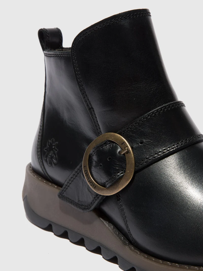 Fly London Damen SIAS812FLY Lederstiefelette - Schwarz