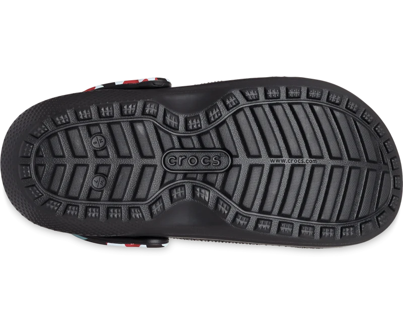 Crocs Unisex Classic Lined Camo Clog – Schwarz / Rot