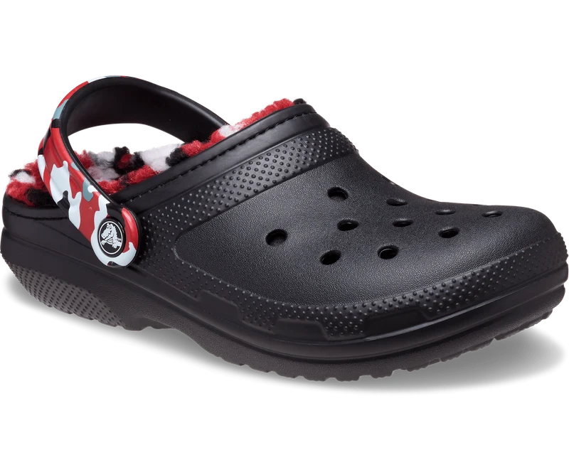 Crocs Unisex Classic Lined Camo Clog – Schwarz / Rot