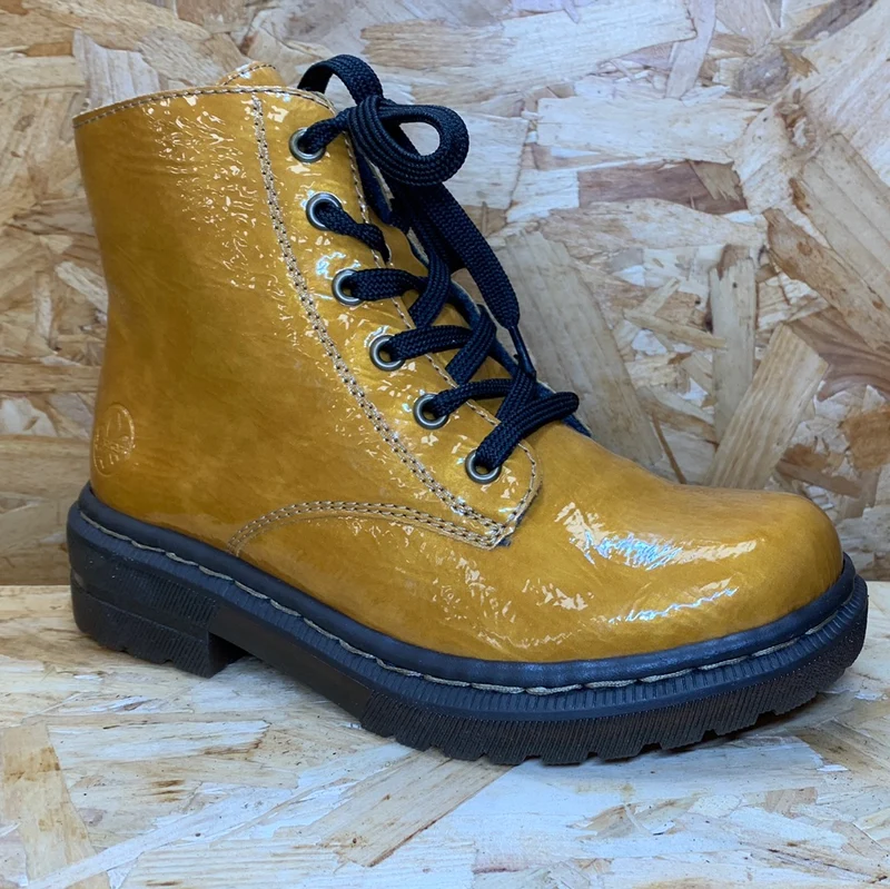 Rieker Damenmode-Stiefelette – Senfglänzend