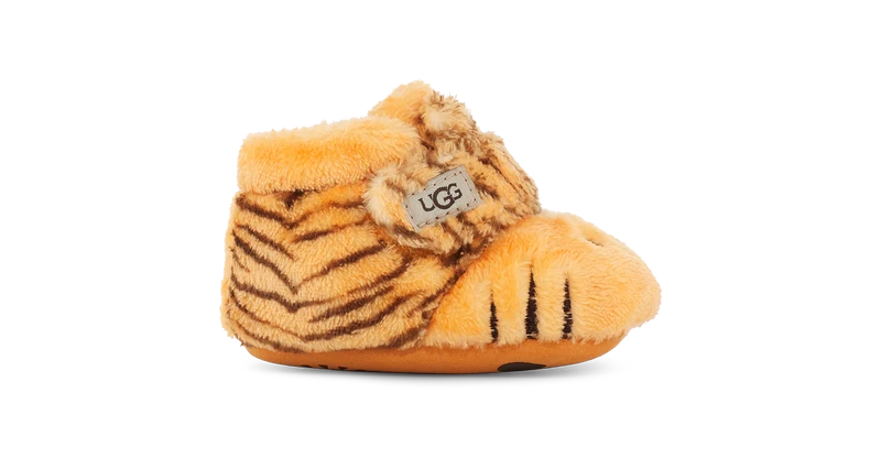 UGG Bixbee Tiger Stuffie Hausschuhe für Kleinkinder – Daisy Dark Earth