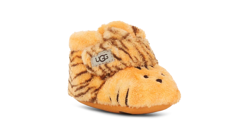UGG Bixbee Tiger Stuffie Hausschuhe für Kleinkinder – Daisy Dark Earth