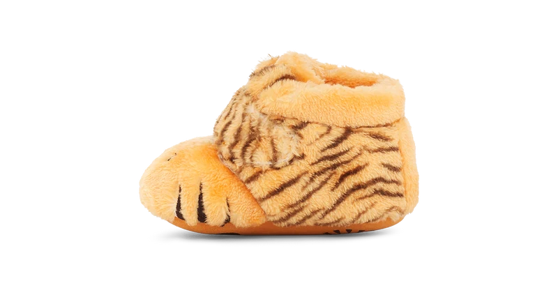 UGG Bixbee Tiger Stuffie Hausschuhe für Kleinkinder – Daisy Dark Earth