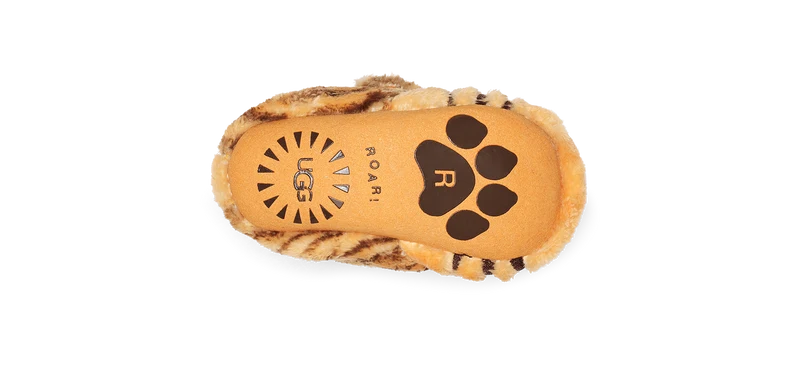 UGG Bixbee Tiger Stuffie Hausschuhe für Kleinkinder – Daisy Dark Earth