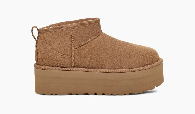 UGG Damen Ultra Mini Plateaustiefel - Kastanie