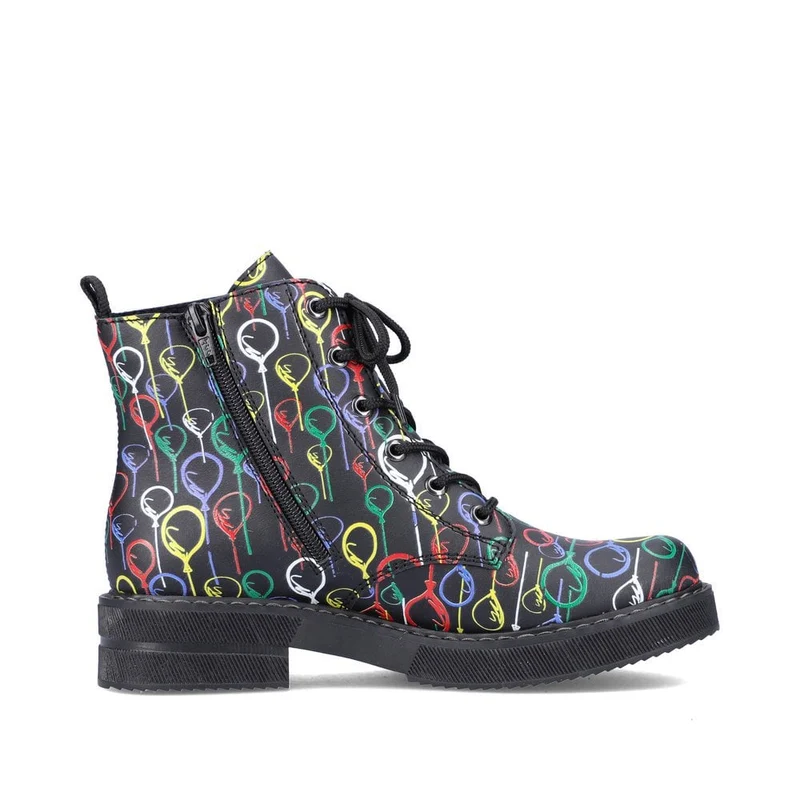 Rieker Modische Damen-Stiefelette mit Ballon-Print – Mehrfarbig
